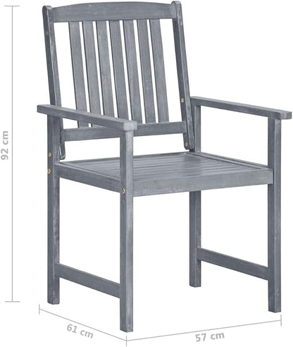 Outdoor Rocking Chairs,Camping Chairs Rocking,Outside Furniture,Balcony Furniture Set,Patio Chairs 6 pcs Solid Acacia Wood Gray