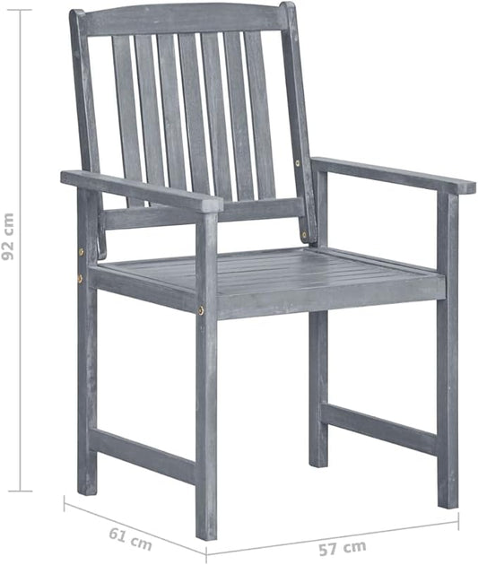 Outdoor Rocking Chairs,Camping Chairs Rocking,Outside Furniture,Balcony Furniture Set,Patio Chairs 6 pcs Solid Acacia Wood Gray