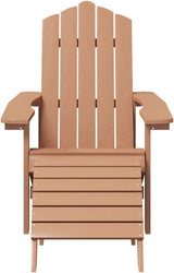 Brown High Density Polyethylene (HDPE) Medium Adirondack Garden Chair Set with Footstools, 2 Chairs and a Table - Photo 5