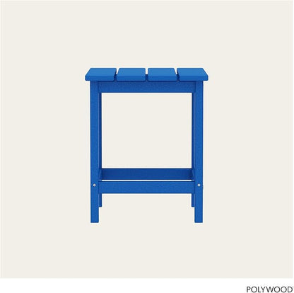 POLYWOOD Long Island 18" Side Table, Pacific Blue