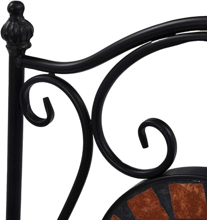 Mosaic Bistro Chairs 2 pcs Brown Ceramic Patio Chairs Outdoor Furniture Outdoor Chairs Suitable for Gardens, Pools and Balconies.
