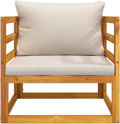 Garden Chair Light Grey Solid Acacia Wood, Compact Modern Outdoor Seating for Balcony, Patio, Backyard, Deck