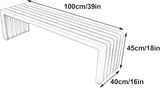 Outdoor Garden Bench, Metal Garden Bench Weatherproof, Galvanized Steel, Load-Bearing 880lbs, for Garden, Porch - Photo 2