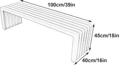 Outdoor Garden Bench, Metal Garden Bench Weatherproof, Galvanized Steel, Load-Bearing 880lbs, for Garden, Porch, Backyard and Park(Beige,100cm/39in)