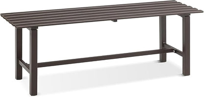 Outdoor Garden Bench, 2-Person Metal Patio Bench Weatherproof Outdoor Backless Bench, Anti-Corrosion and Anti-Rust Garden Benches for Garden Lawn Porch Park Backyard