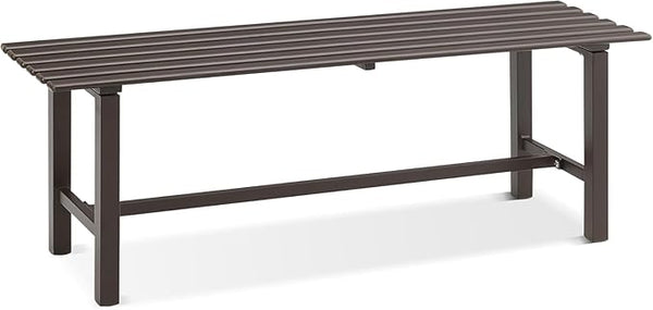 Outdoor Garden Bench, 2-Person Metal Patio Bench Weatherproof Outdoor Backless Bench, Anti-Corrosion and Anti-Rust Garden Benches for Garden Lawn Porch Park Backyard