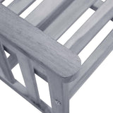 vidaXL Solid Acacia Wood Garden Patio Chairs with Tea Table and Beige Cushions - 62.6" L x 24" W x 36.2" H - Gray Finish - Photo 4