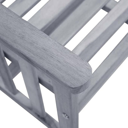vidaXL Solid Acacia Wood Garden Patio Chairs with Tea Table and Beige Cushions - 62.6" L x 24" W x 36.2" H - Gray Finish