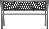 47.2 in Matte Black Garden Bench, Metal Lattice Back Patio Seating for Two, 242.5 lbs Load - Photo 5