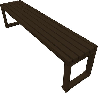 Garden Benches for Outdoors 2-Person Patio Bench Park Seat Metal Bench Backless Seat Weatherproof Chair for Backyard Front Porch Entryway, 3.3ft 3.9ft 4.9ft 5.9ft(Brown,3.3ft)