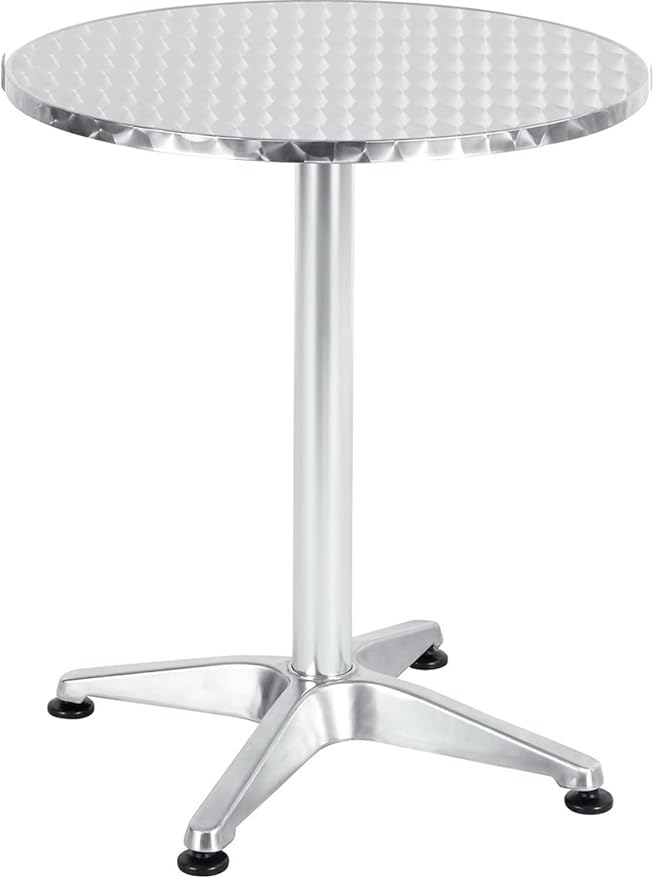 BTEXPERT Set of 2, Indoor Outdoor 23.75" Round Restaurant Table for Patio Stainless Steel Silver Aluminum Furniture - Photo 7