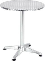 BTEXPERT Set of 2, Indoor Outdoor 23.75" Round Restaurant Table for Patio Stainless Steel Silver Aluminum Furniture - Photo 7