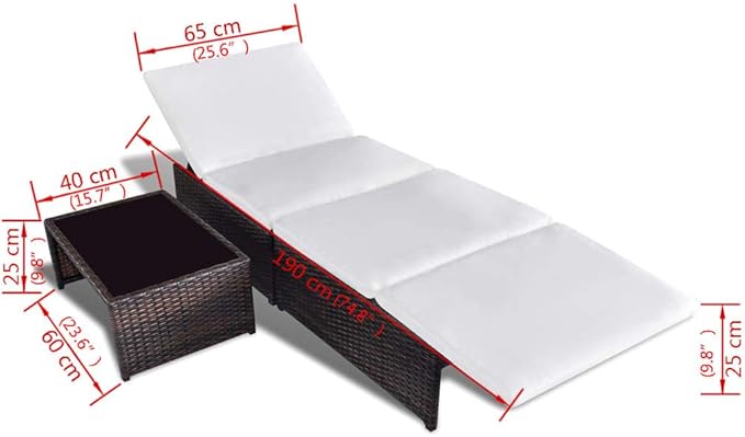 Sun Loungers 2 pcs Outdoor Chaise, Outdoor Lounge Chairs Set of 2, Chaise Lounge, Lounge Chairs for Outside - Photo 5