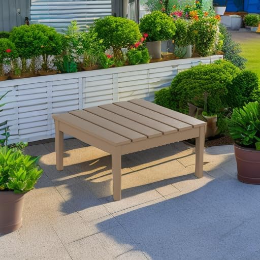 WestinTrends Ashore Outdoor Coffee Table, 32 Inch All Weather Poly Lumber Adirondack Patio Coffee Table Square Low Table - Photo 6