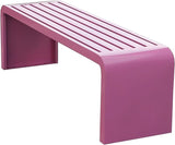 Outdoor Bench Without Backrest, Pure Wrought Iron Metal Garden Bench with Pre-drilled Fixing Holes for Patios, Porches - Photo 1