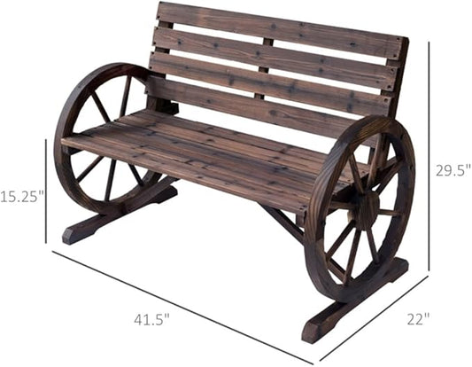 Yard Benches, Outdoor Garden Bench,Fir Wood Patio Park Bench, Patio Loveseat for Porch Garden Lawn Patio Seating Benches 41.5" L x 23.25" W x 29.5" H