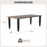 EAGLE PEAK Modern Outdoor Table, Patio Coffee Table with Wood Grain Top for Deck, Porch, Balcony, Garden - Photo 2