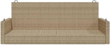 Swing Bench Beige PE Rattan Powder-Coated Steel Medium for Outdoor Garden Patio Relaxation Spacious Seating for Two - Photo 5