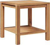 Brown Teak Wood Outdoor Coffee Table 17.7 x 17.7 in Modern Small Patio Table with Hidden Storage for Garden Balcony - Photo 7