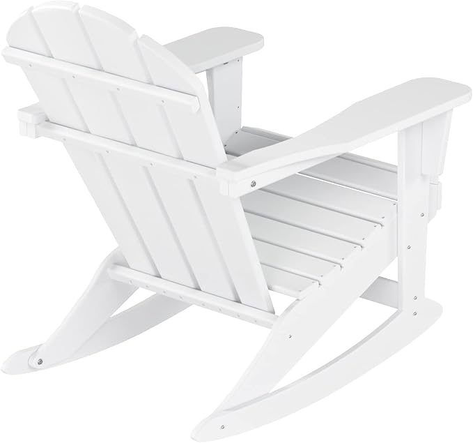 WestinTrends Malibu Outdoor Patio Porch Rocking Adirondack Chair (Set of 4), White