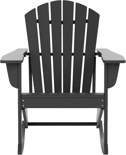 WO WESTIN OUTDOOR HDPE Altura Outdoor Rocking Poly Adirondack Chair, Gray
