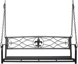Double Metal Hanging Porch Patio Swing Chair Bench - Photo 2