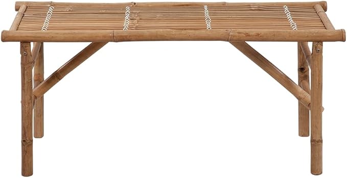 Garden Bench Deck Bench Folding Patio Bench with Cushion 46.5'' Bamboo