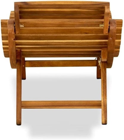 East West Furniture BHNU1NA Helena Patio Chaise Lounge - Outdoor Acacia Wood Sunlounger Chairs for Poolside, Deck, Lawn, 72x22x25 Inch, Natural Oil