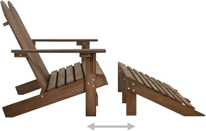 2-Seater Adirondack Chair with Ottomans, Solid Fir Wood Patio Garden Furniture Set - Photo 6