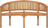 vidaXL Teak Wood Banana Bench - Stylish 3-Seater Patio Garden Furniture with Durable Weather Resistance - Photo 6