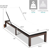 Tangkula Patio Chaise Lounge Chair, Outdoor Rattan Lounger Recliner Chair with Wheels - Photo 3