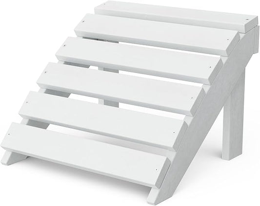 Wildridge Classic Footrest, White - Outdoor Weather Resistant HDPE Ottoman for Adirondack Chair