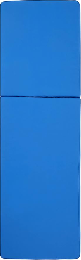 SAFAVIEH Outdoor Collection Newport Natural/ Royal Blue Cushion Built-in Side Table Adjustable Chaise Lounge Chair