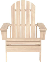 Natural Fir Wood Ergonomic Adirondack Chair for Outdoor Relaxation - Photo 3