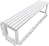 Outdoor Garden Bench 2-Person Metal Benches Patio Bench Weatherproof Park Seat Backless Chair Front Porch Seat Slatted - Photo 3