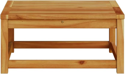 Garden Table Brown Solid Acacia Wood Small Durable,Rustic Solid Acacia Wood Garden Table with Oiled Finish for Small Gatherings and Outdoor Use