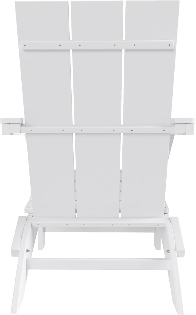 WO Home Furniture HDPE Adirondack Chair Folding Poly Lumber All Weather UV/Fade Resistant Heavy Duty for Patio, Backyard, Balcony, Garden, Lawn (White)…