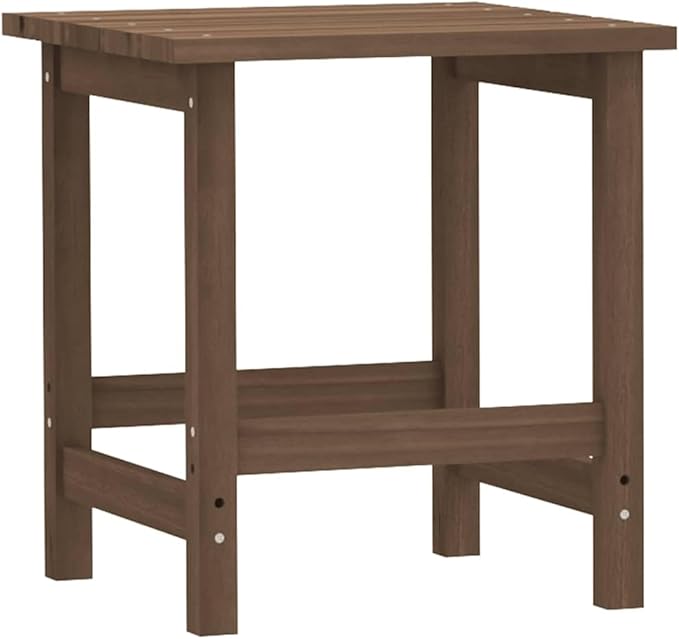 Brown Solid Fir Wood Garden Adirondack Chair with Table 27.4 x 34.1 x 35.2 Inch Ergonomic Outdoor Seating Weather Resistant Durable Varnish Rustic Patio Furniture