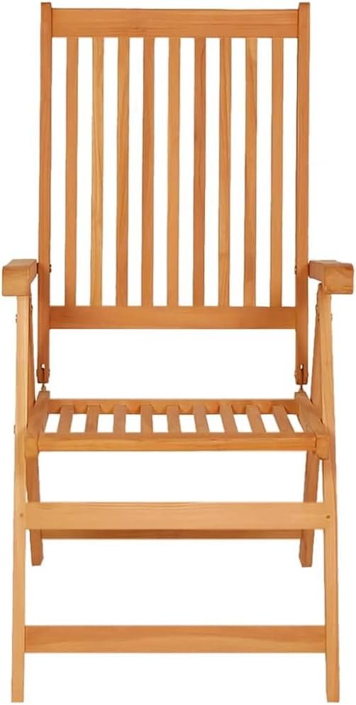 8 Piece Solid Teak Folding Dining Chairs for Outdoor Patio 28.1x22.4x42.9 in Reclining Lawn Furniture Set with 7 Angles for Garden Sunroom Backyard