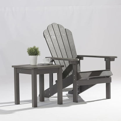 ELEGANT Folding Adirondack Chairs, Patio Chairs, Lawn Chairs, Outdoor Chair, Adirondack Chair Wood, Fire Pit, Weather Resistant for Deck, Backyard, Garden(Gray)