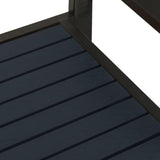 49" Black WPC Steel Outdoor Garden Bench, Vintage Patio Seating for 3, Powder-Coated Weather-Resistant Park Bench - Photo 6