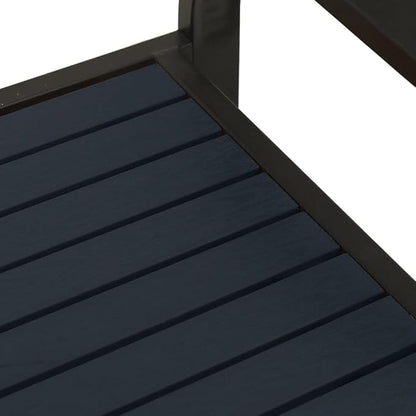 49" Black WPC Steel Outdoor Garden Bench, Vintage Patio Seating for 3, Powder-Coated Weather-Resistant Park Bench, Entryway or Front Porch Decor, 49 x 22 in WxH