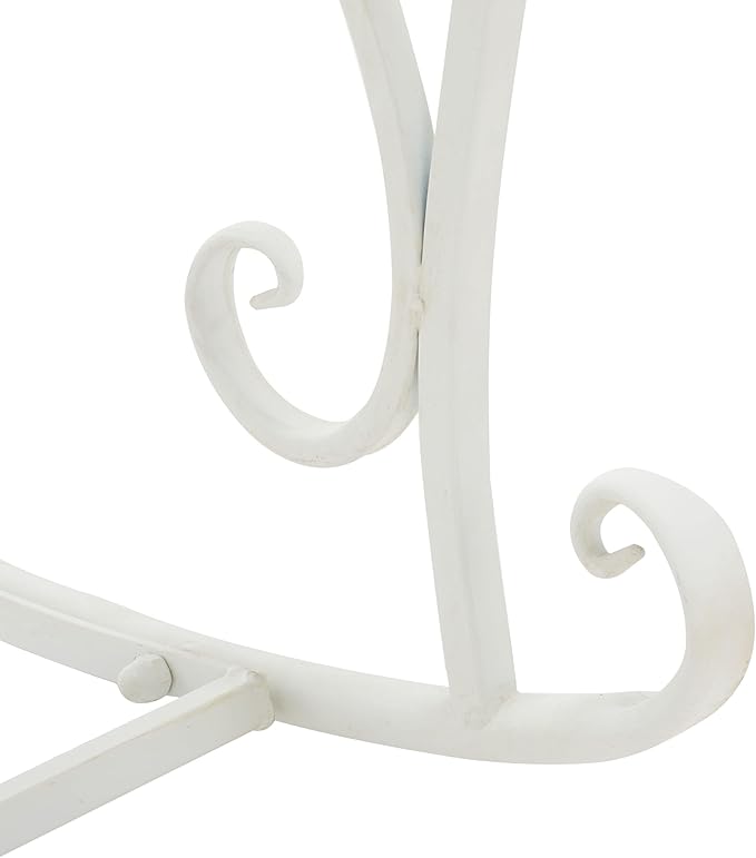 SAFAVIEH Outdoor Collection Medrano Victorian Antique White Wrought Iron Rocking Chair