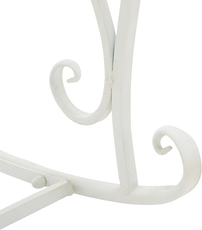 SAFAVIEH Outdoor Collection Medrano Victorian Antique White Wrought Iron Rocking Chair