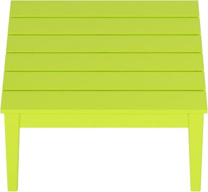WestinTrends Ashore Outdoor Coffee Table, 32 Inch All Weather Poly Lumber Adirondack Patio Coffee Table Square Low Table, Lime