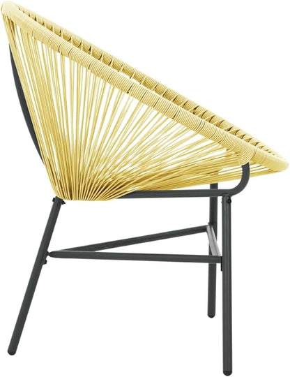 vidaXL Acapulco Chair Beige Poly Rattan, Powder-Coated Steel Standard