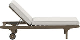 Modway Saratoga Teak Outdoor Chaise Lounge Chair in Weathered Gray White – Adjustable Wood Pool Lounge Chair with - Photo 6