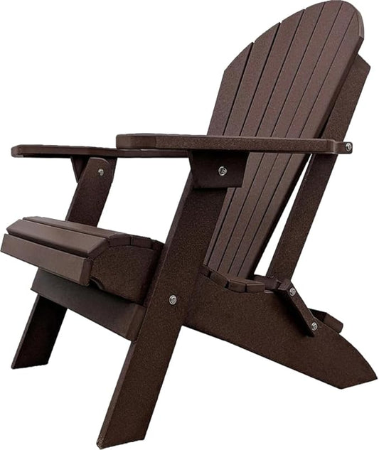 DuraWeather Poly® Classic King Size Folding Adirondack Chair (Chocolate Brown)