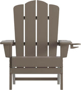 Flash Furniture Newport Adirondack Chairs with Cup Holders, Weather Resistant Poly Resin Adirondack Chairs, Set of 2 - Photo 10