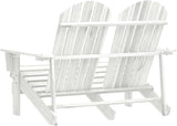 White Solid Fir Wood 2-Seater Durable Garden Adirondack Chair for Outdoor Patio Balcony Relaxation Ergonomic Design - Photo 5